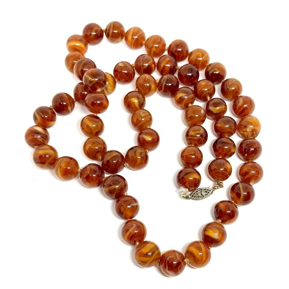 Vintage Banded Agate Carnelian Necklace